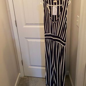 Pinc navy striped romper